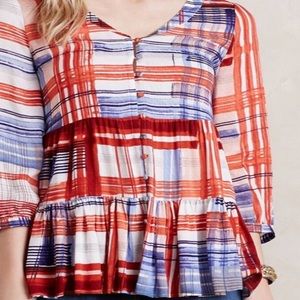 Anthropologie Maeve plaid blouse
